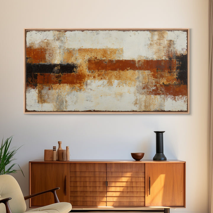 Abstract Drum Circle Suggested Through Repeated Forms Framed Canvas Print, Tribal Art, Living Room Decor, Fine Art, Tribal, TRI-2x1-50
