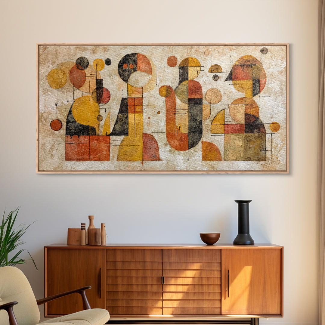 Abstract Warrior Figure Framed Canvas Print, Tribal Art, Boho Wall Decor, Living Room Decor, Tribal, Southwestern Decor, TRI-2x1-9