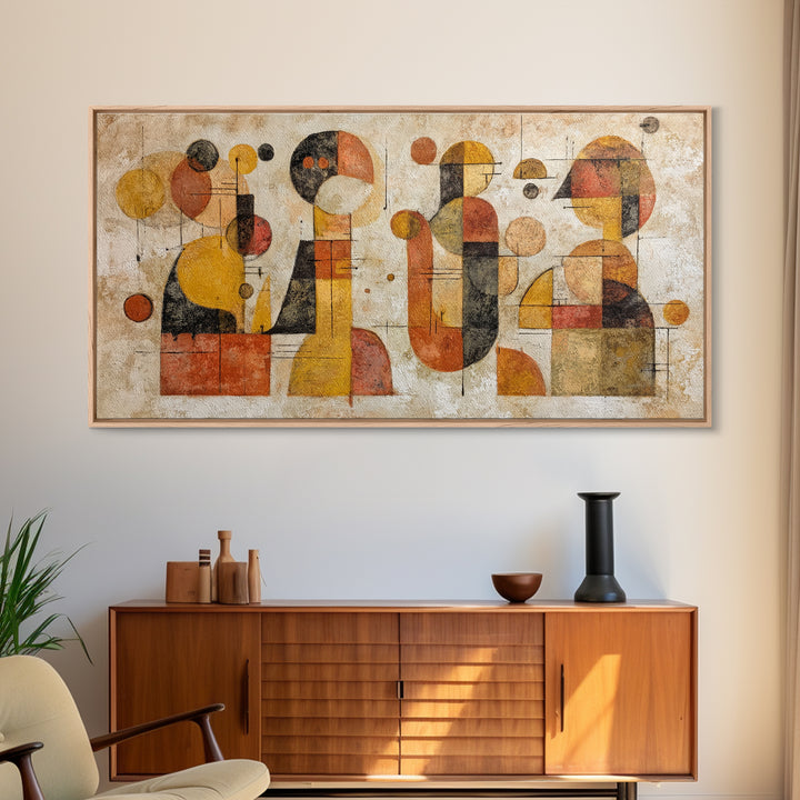 Abstract Warrior Figure Framed Canvas Print, Tribal Art, Boho Wall Decor, Living Room Decor, Tribal, Southwestern Decor, TRI-2x1-9
