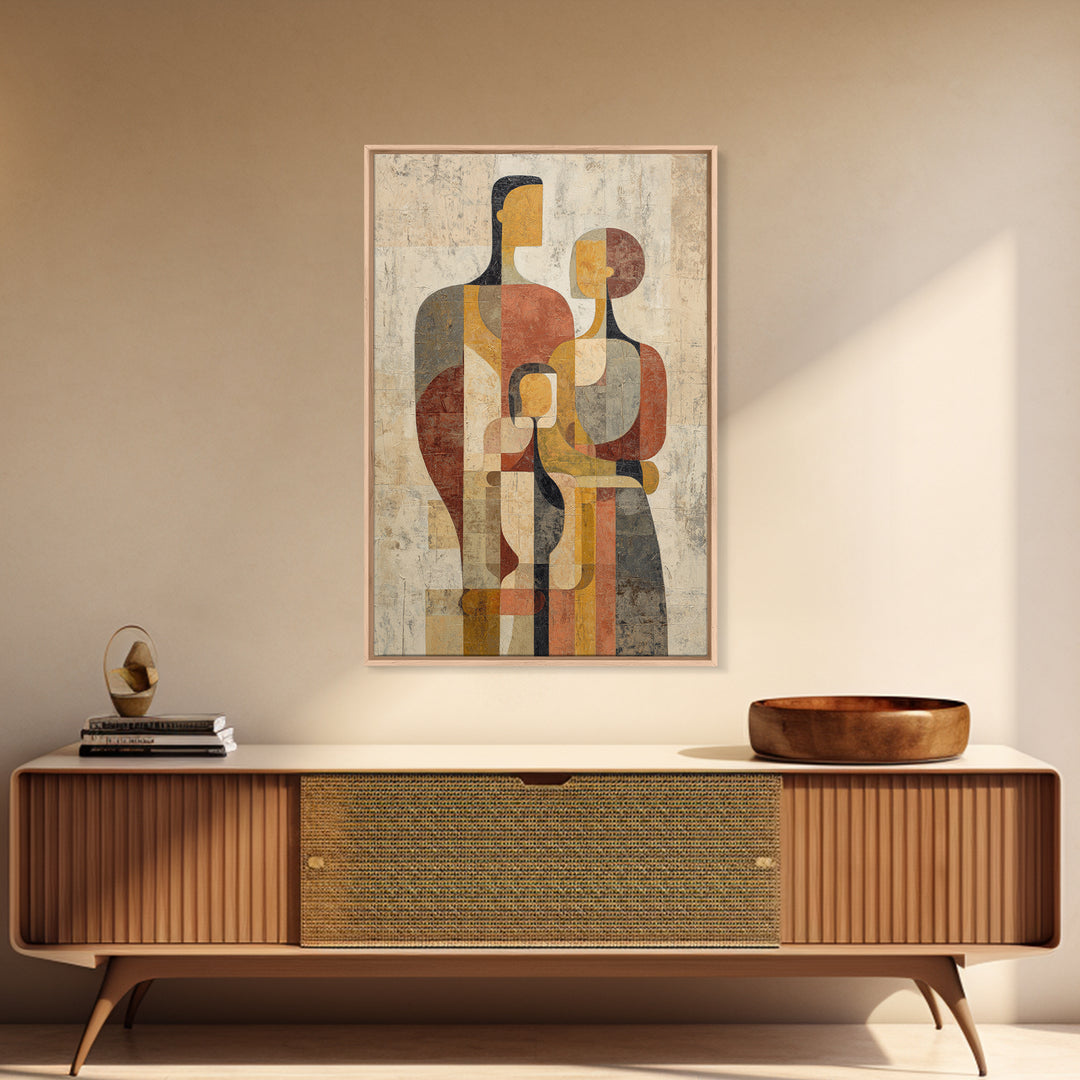 Abstract Family Figures Canvas Print, Tribal Art, African Art, Living Room Decor, Fine Art, Tribal, Tribal Design, Earthy, TRI-2x3-31
