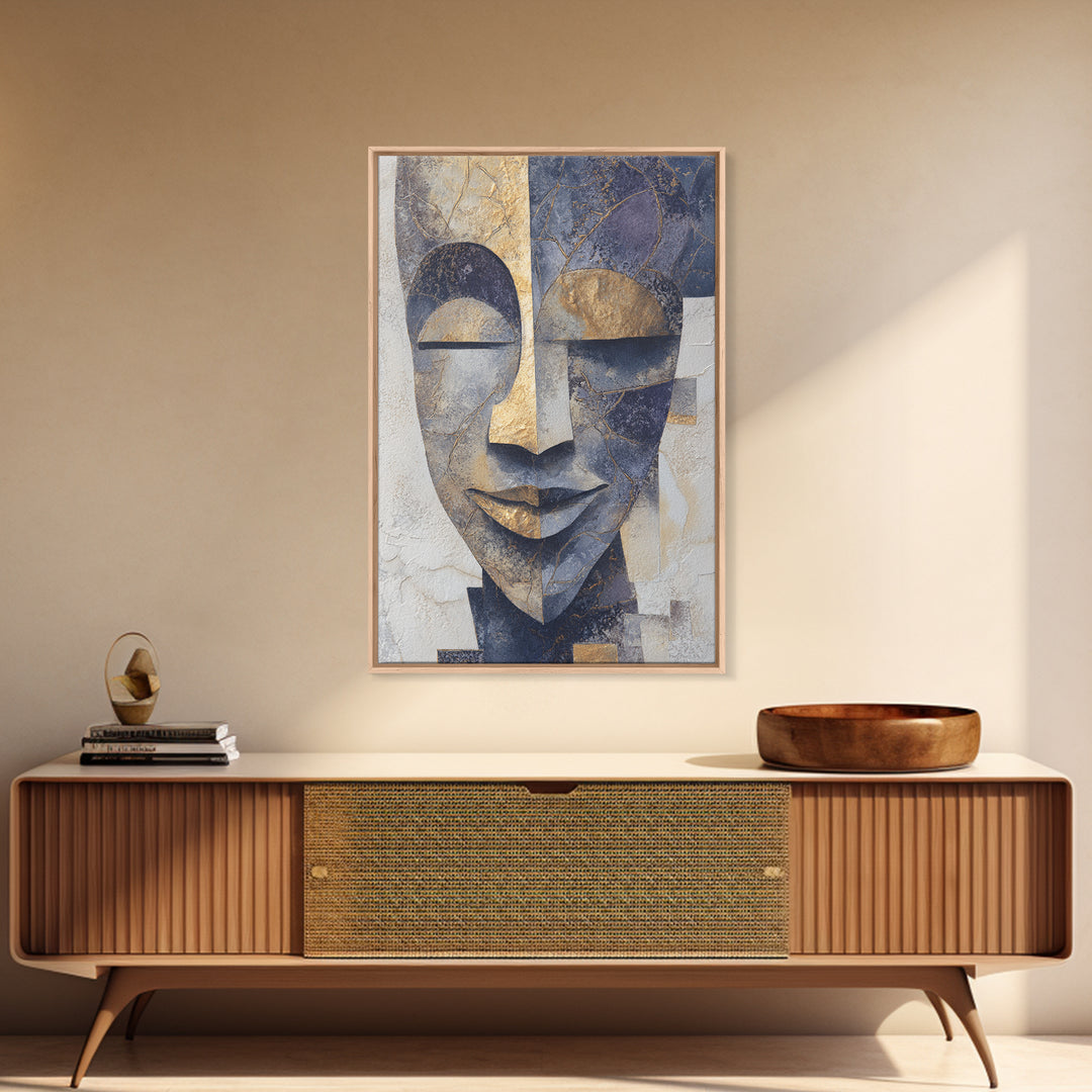 Bold Mask Portrait Canvas Print, Tribal Art, Canvas Painting, Living Room Decor, Oil Painting, Tribal, Original Abstract, TRI-2x3-9