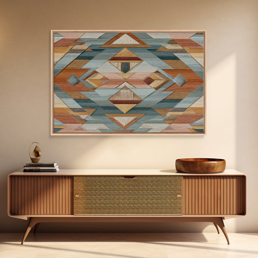 Desert Rhythm Pattern Framed Canvas Print, Tribal Art, Gallery Wall Art, Living Room Decor, Fine Art, Tribal, Minimalist Decor, TRI-3x2-2