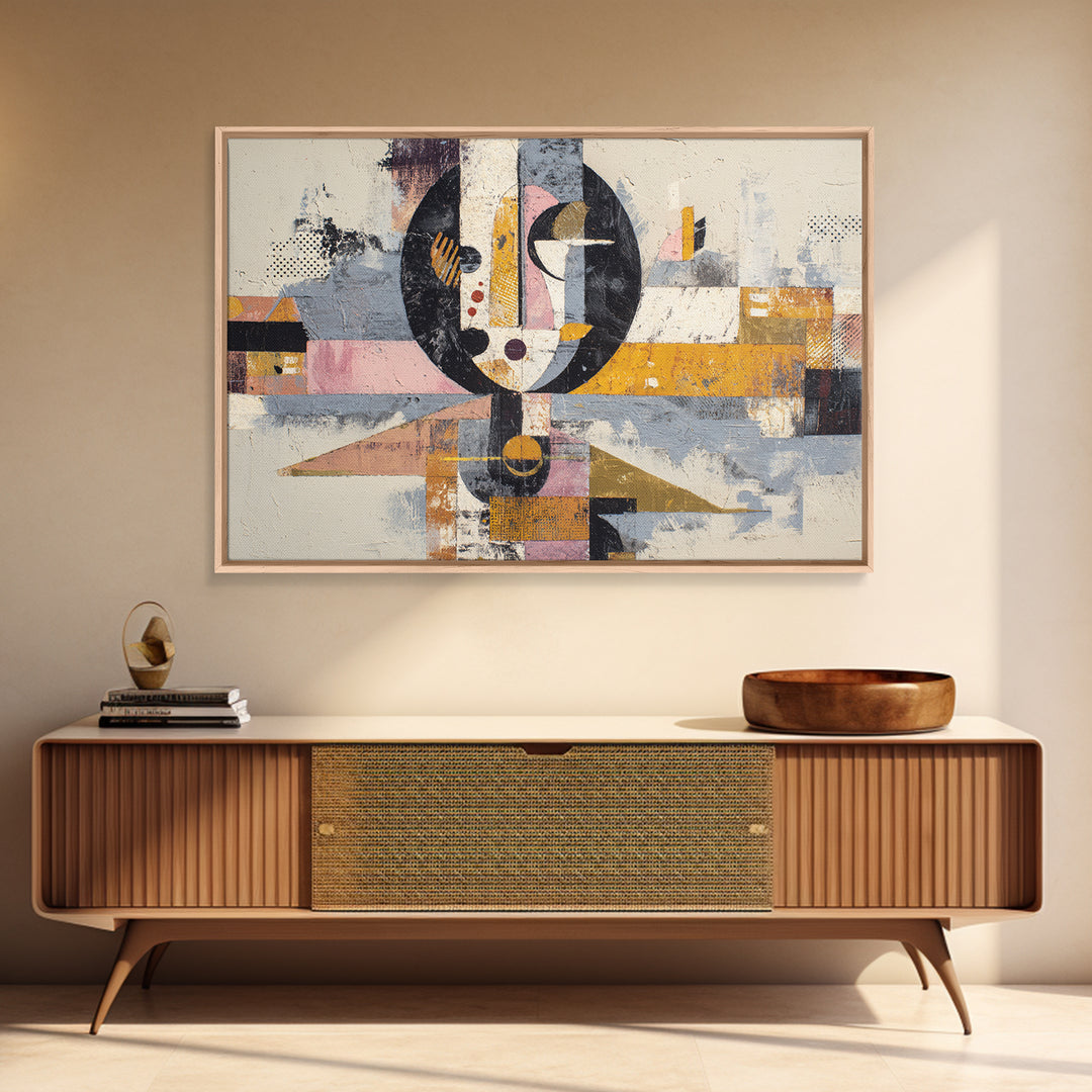 Abstract Warrior Figure Framed Canvas Print, Tribal Art, Art Print, Living Room Decor, Fine Art, Tribal, Abstract Wall Art, TRI-3x2-65