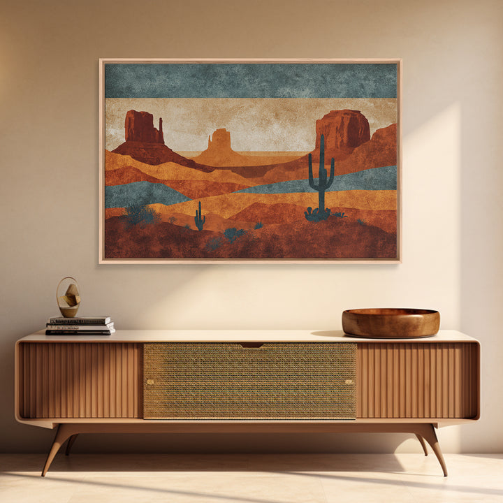 Desert Rhythm Pattern Framed Canvas Print, Tribal Art, Earthy, Living Room Decor, Fine Art, Tribal, Textured Painting, TRI-3x2-74