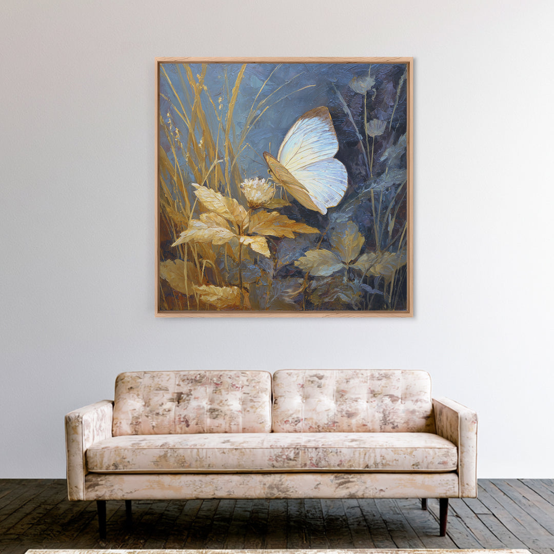 Tropical Butterfly and Flower Study Canvas Print, Tropical Art, Digital Print, Living Room Decor, Tropic, Downloadable Prints, TRO-1x1-23