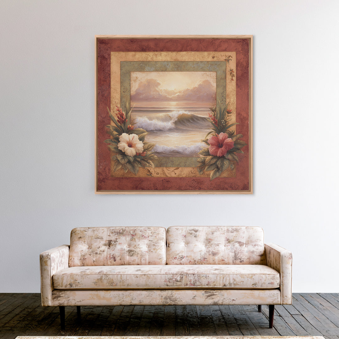 Sunset Surf Scene Canvas Print, Tropical Art, Modern Decor, Living Room Decor, Fine Art, Tropic, Wall Decor, Digital Prints, TRO-1x1-94