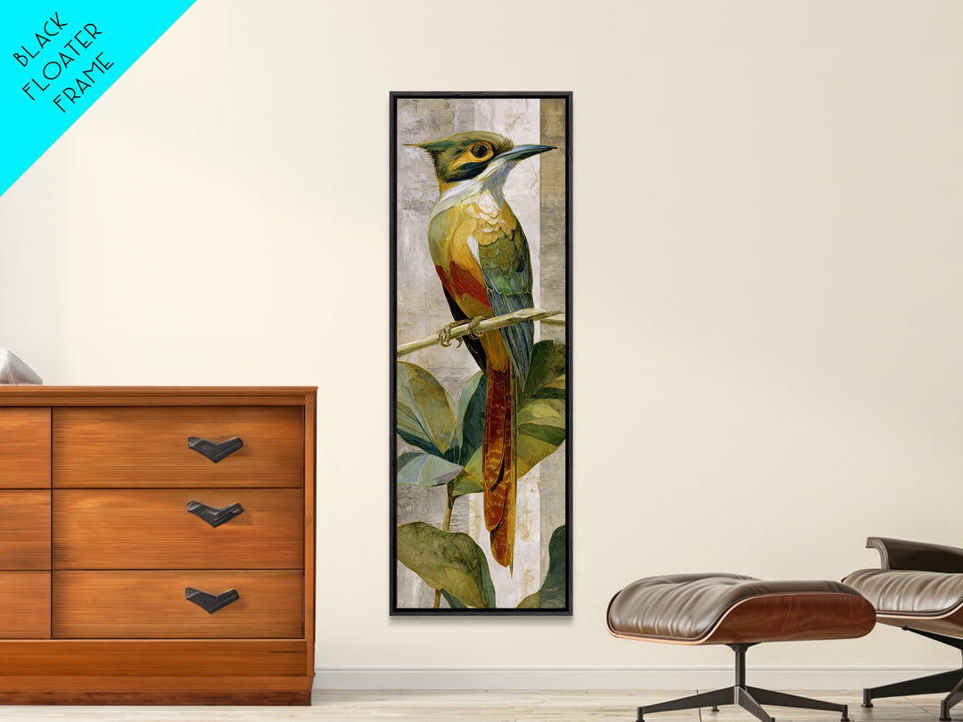 Colorful Jungle Bird Pattern Canvas Print, Tropical Art, Print, Living Room Decor, Fine Art, Tropic, Coastal Wall Art, TRO-1x3-32