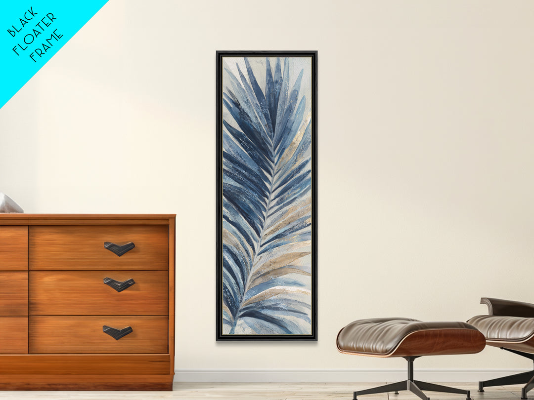 Rain Soaked Palm Leaf Closeup Canvas Print, Tropical Art, Coastal Wall Art, Living Room Decor, Oil Painting, Tropic, TRO-1x3-33