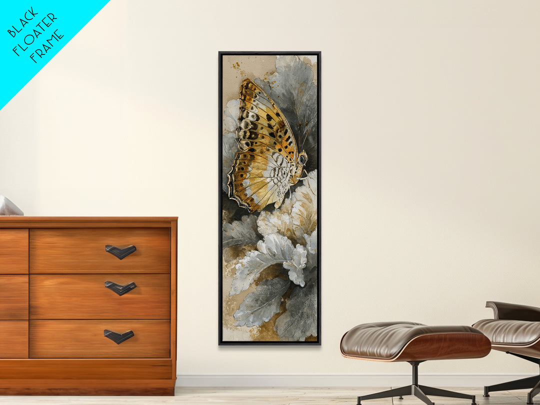 Tropical Butterfly and Flower Study Canvas Print, Tropical Art, Digital Print, Living Room Decor, Tropic, Downloadable Prints, TRO-1x3-35