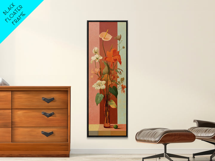 Bright Papaya and Lime Still Life Canvas Print, Tropical Art, Printable Art, Living Room Decor, Abstract Art, Tropic, TRO-1x3-60