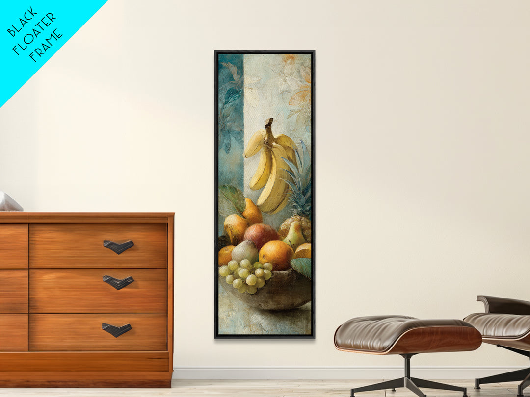Tropical Fruit Market Arrangement Framed Canvas Print, Tropical Art, Neutral Decor, Living Room Decor, Fine Art, Tropic, TRO-1x3-75