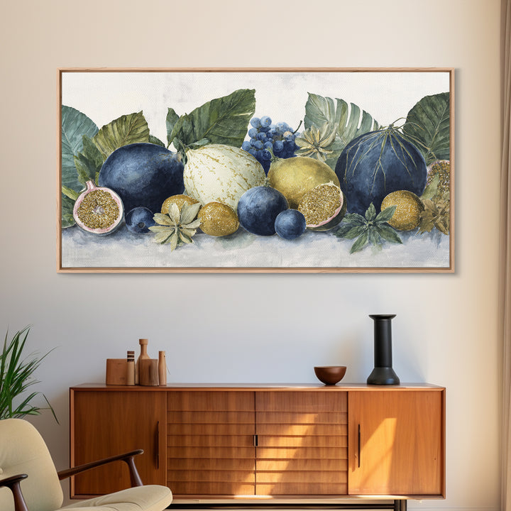 Tropical Fruit Market Arrangement Framed Canvas Print, Tropical Art, Coastal Decor, Living Room Decor, Fine Art, Tropic, TRO-2x1-11