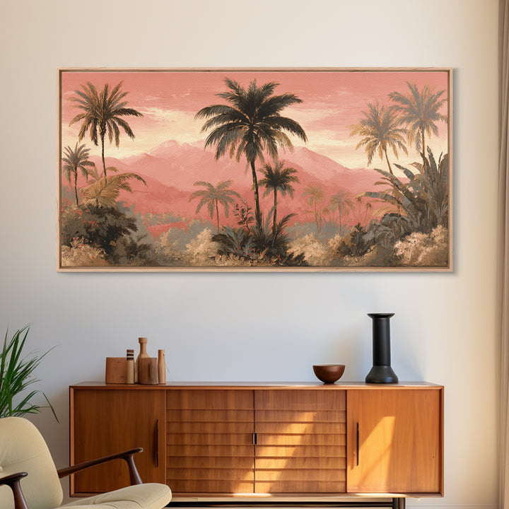 Palm Tree Silhouettes Canvas Print, Tropical Art, Digital Prints, Living Room Decor, Fine Art, Tropic 148, Set of Prints, TRO-2x1-48