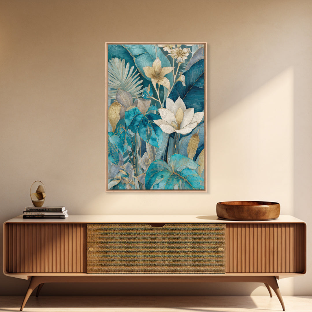Tropical Lagoon with Turquoise Water Canvas Print, Tropical Art, Minimalist Decor, Living Room Decor, Fine Art, Tropic, TRO-2x3-15