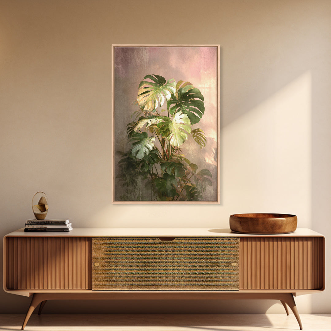 Lush Monstera Leaves Canvas Print, Tropical Art, Beach Decor, Living Room Decor, Oil Painting, Tropic, Fine Art Print, TRO-2x3-57