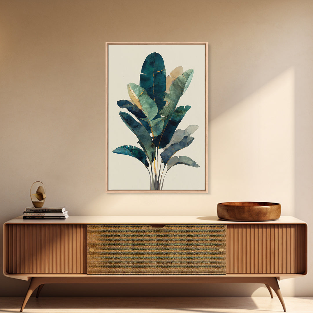 Banana Leaves Layered Canvas Print, Tropical Art, Coastal Wall Art, Living Room Decor, Fine Art, Tropic, Beach Prints, TRO-2x3-65