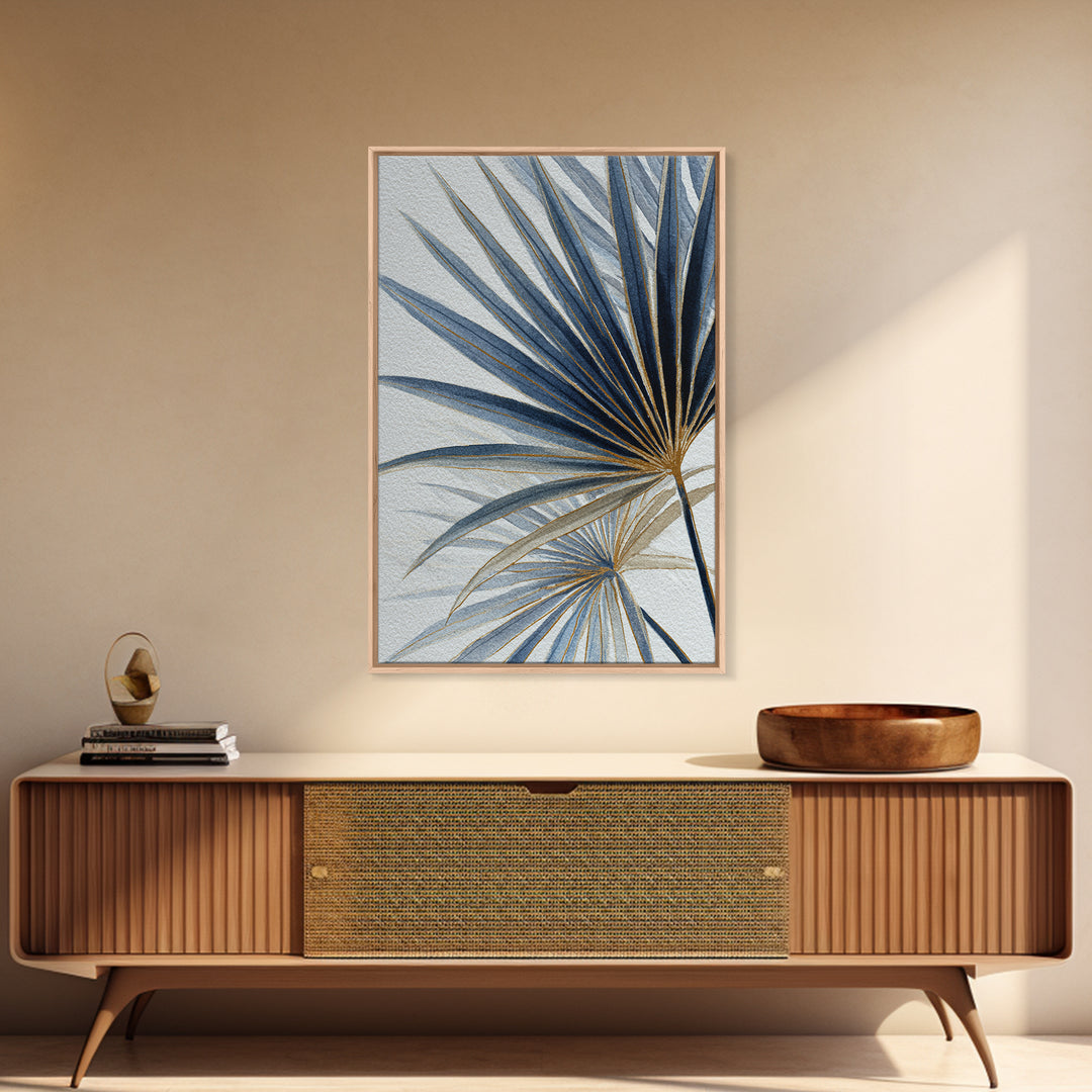 Rain Soaked Palm Leaf Closeup Canvas Print, Tropical Art, Coastal Decor, Living Room Decor, Fine Art, Tropic, Modern Decor, TRO-2x3-77