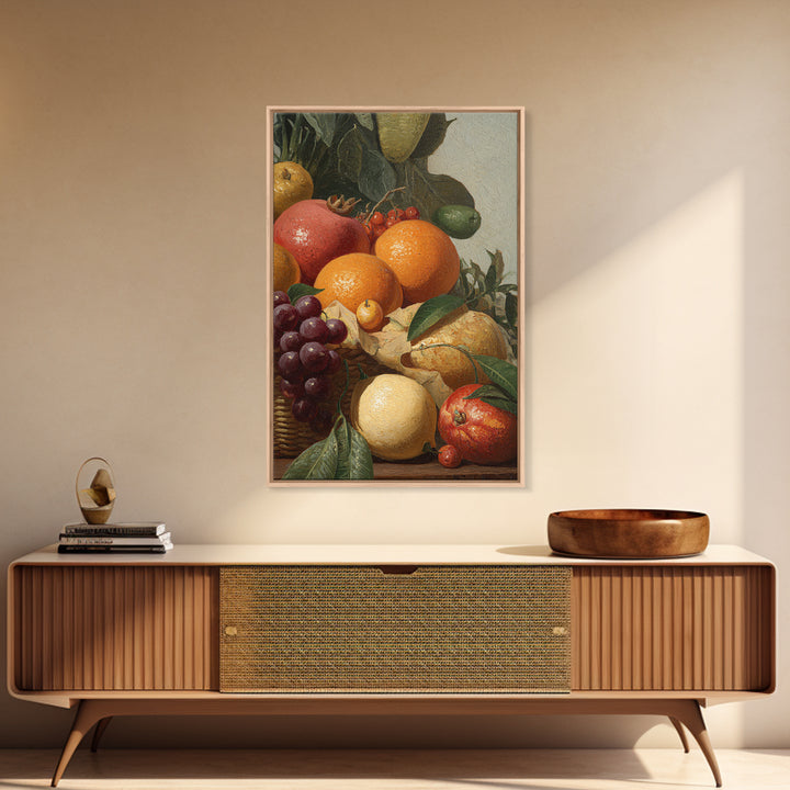 Tropical Fruit Market Arrangement Canvas Print, Tropical Art, Botanical Art, Living Room Decor, Oil Painting, Tropic, TRO-2x3-95