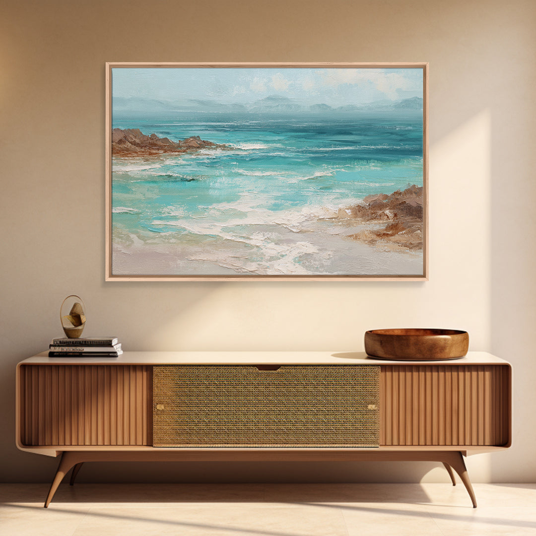 Tropical Lagoon with Turquoise Water Canvas Print, Tropical Art, Modern Decor, Living Room Decor, Fine Art, Tropic, Wall Decor, TRO-3x2-11