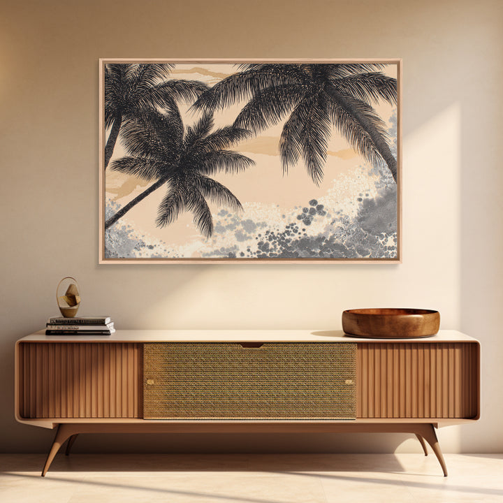 Palm Tree Silhouettes Canvas Print, Tropical Art, Room Decor, Living Room Decor, Fine Art, Tropic, Printable, TRO-3x2-56