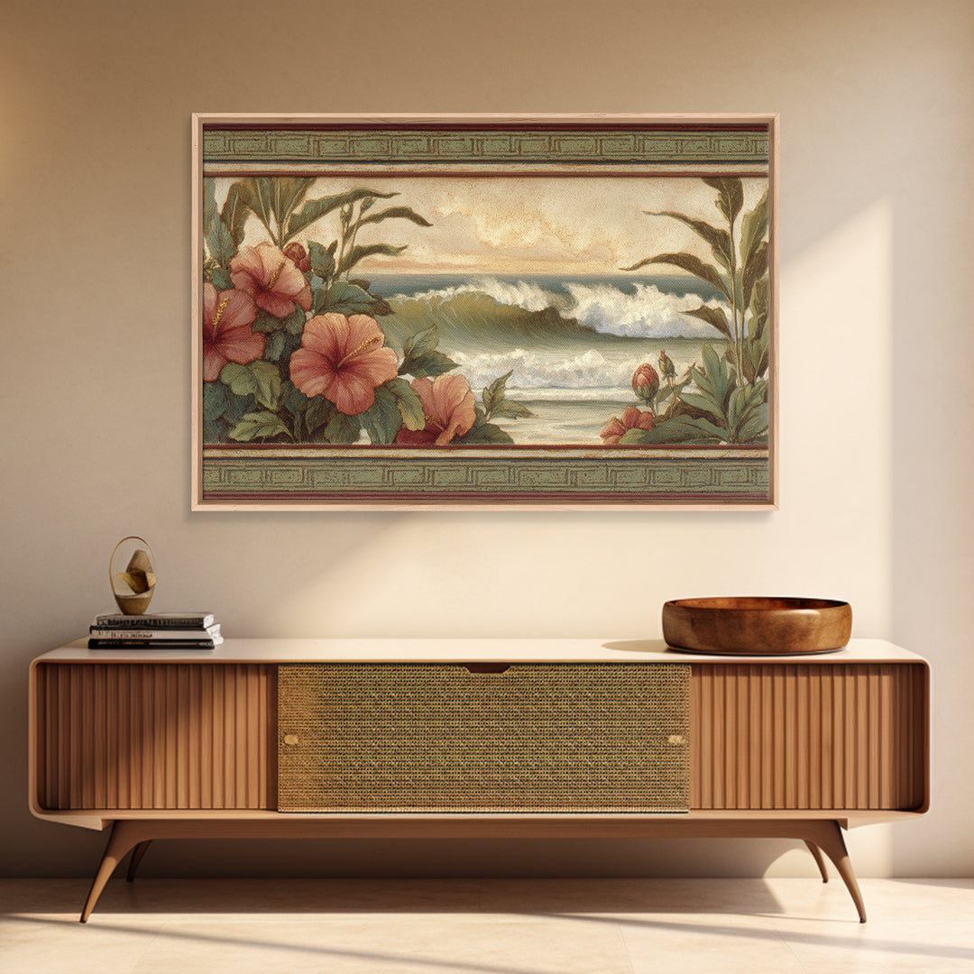 Sunset Surf Scene Canvas Print, Tropical Art, Gallery Wall Art, Living Room Decor, Fine Art, Tropic, Textured Painting, TRO-3x2-98