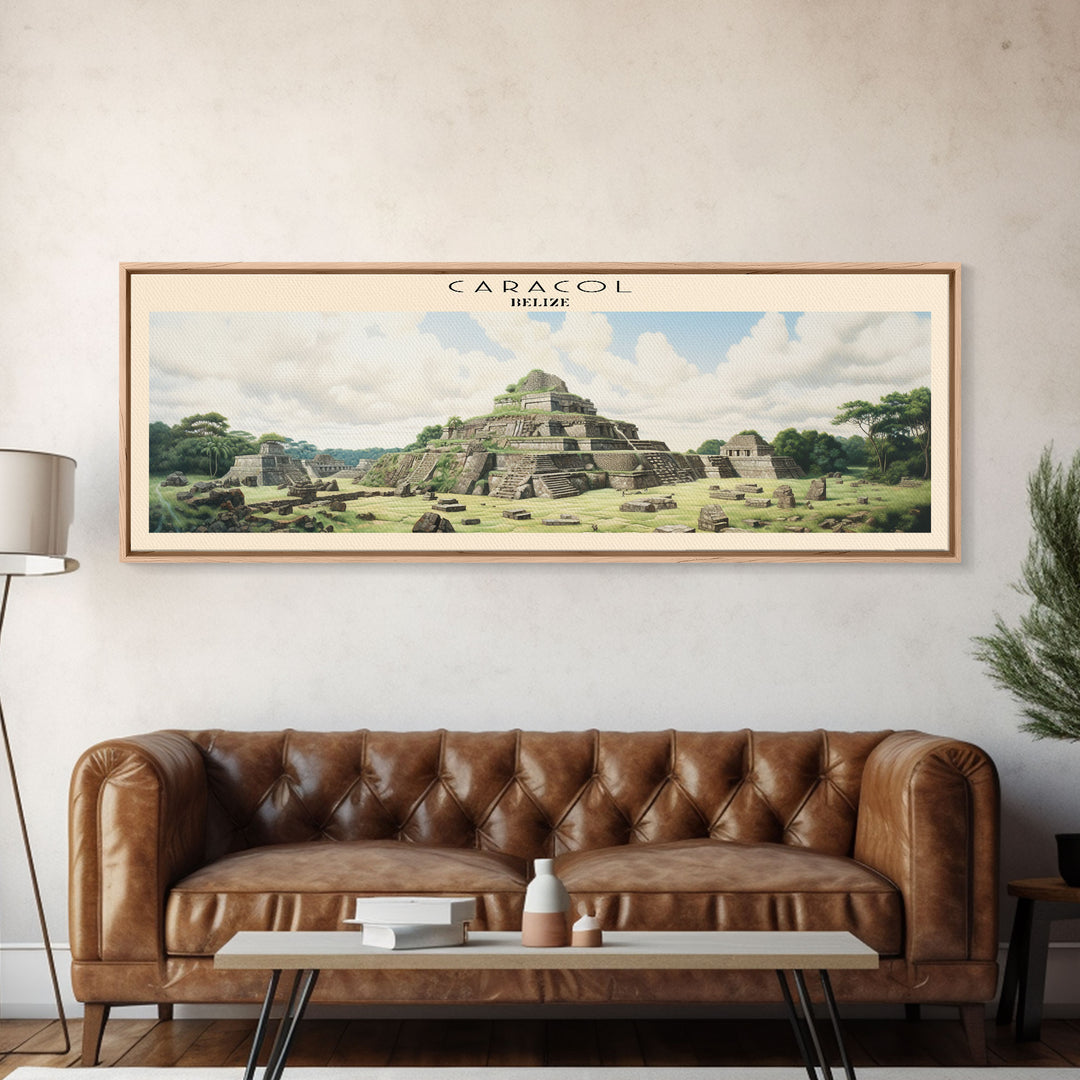 Caracol Travel Art Framed Canvas Print, COUNTRY Wall Decor, Home Decor, Travel Poster, Vintage Wall Art, Watercolor Painting