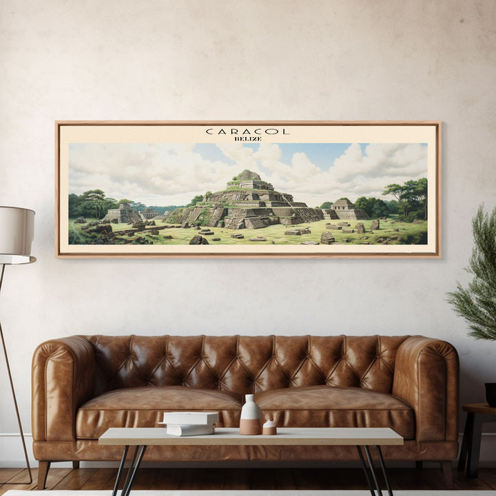 Caracol Travel Art Framed Canvas Print, COUNTRY Wall Decor, Home Decor, Travel Poster, Vintage Wall Art, Watercolor Painting