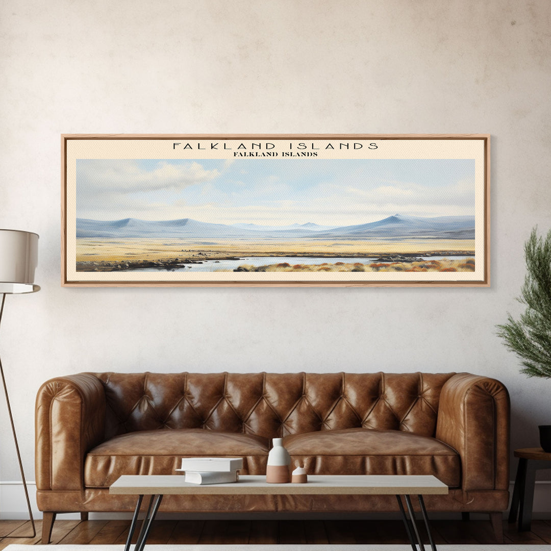 Falkland Islands Framed Canvas Print Travel Poster | Wall Art | Home Decor | Gift For Travel Lover | Wall Hanging | Original Art