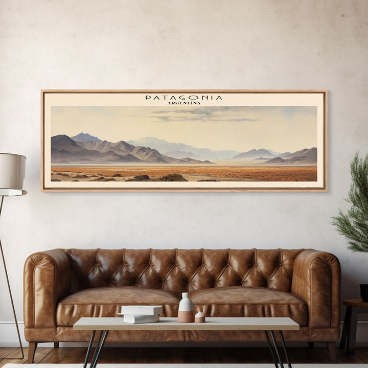 Patagonia COUNTRY Travel Poster Print, Framed Canvas Print, COUNTRY Travel Art, Wood Framed Art, Wall Hanging, Home Decor