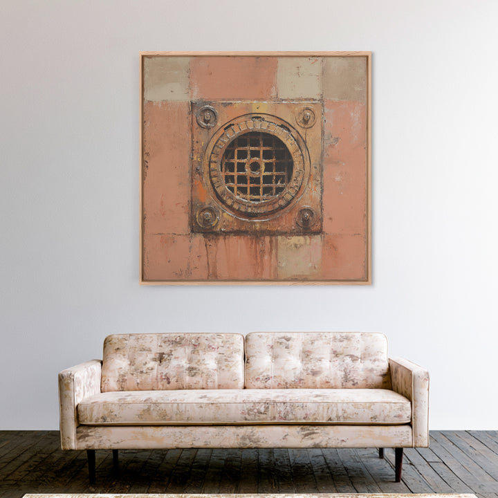 Open Manhole Steam Framed Canvas Print, Urban Art, Gallery Decor, Living Room Decor, Fine Art, Urban, Contemporary Art, URB-1x1-41
