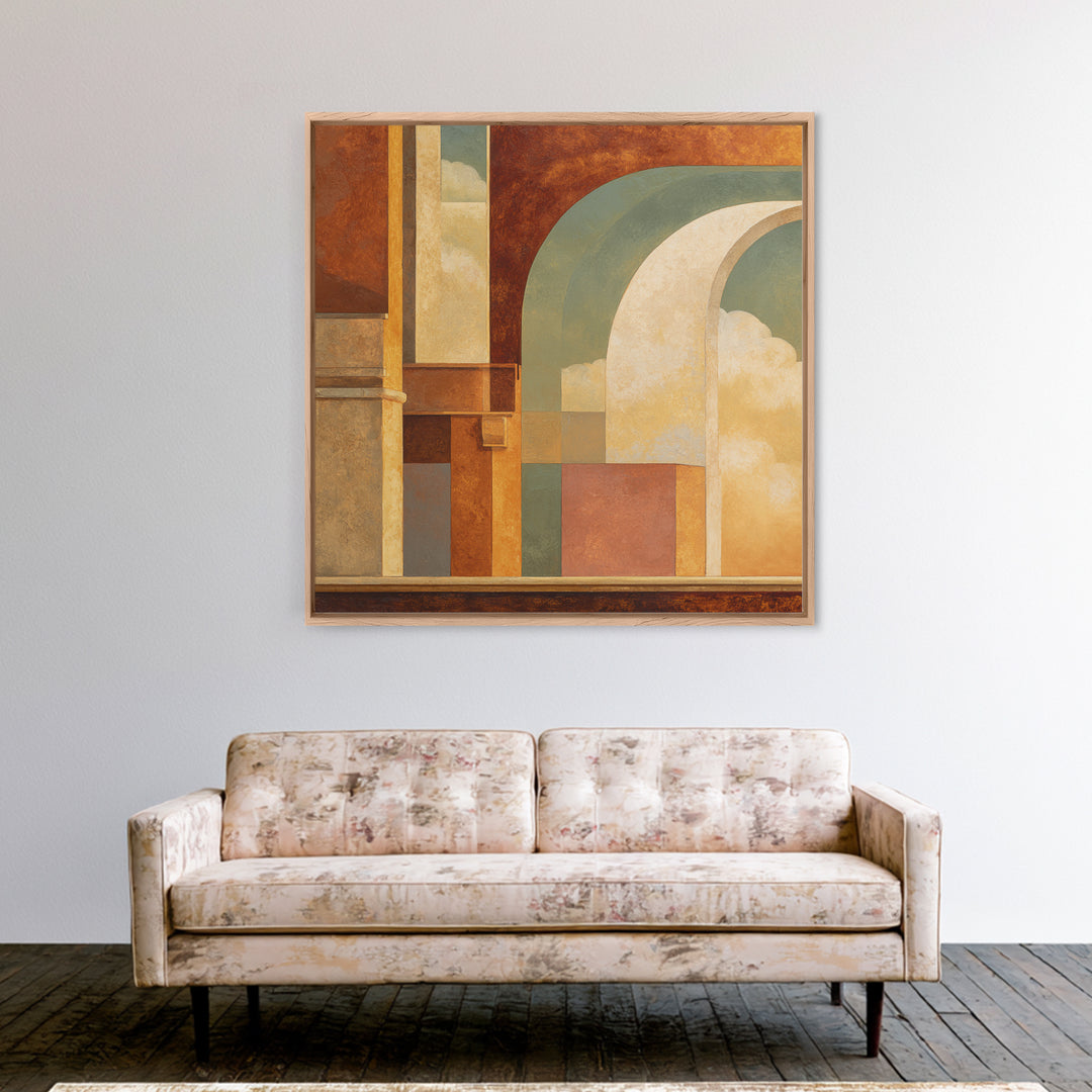 Old Theater Marquee Shapes Without Text Canvas Print, Urban Art, Neutral Decor, Living Room Decor, Abstract Art, Urban, URB-1x1-69