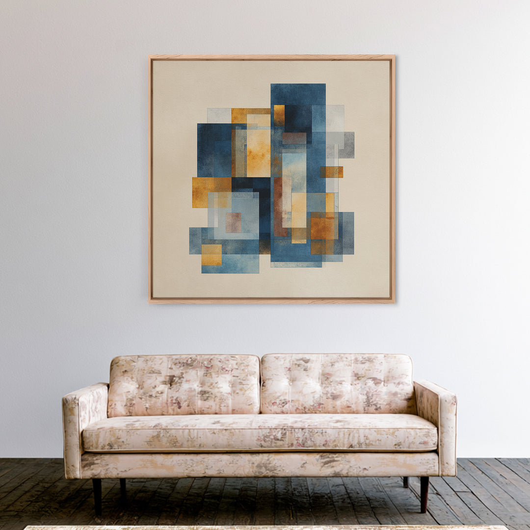 Brick Wall and Window Shadows as Geometry Canvas Print, Urban Art, Room Decor, Living Room Decor, Fine Art, Urban, Art Deco, URB-1x1-77