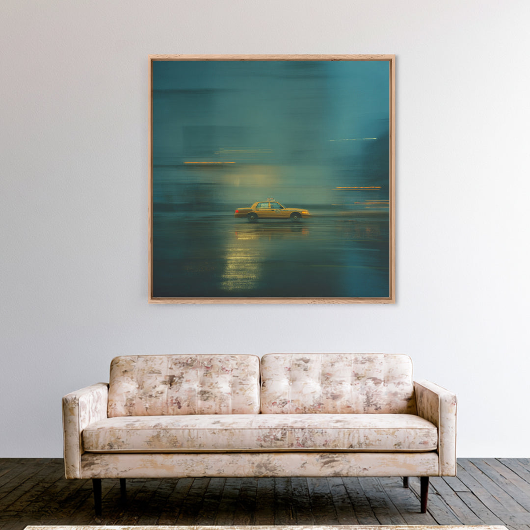 Taxi Cab Motion Blur Canvas Print, Urban Art, Wall Art, Living Room Decor, Fine Art, Urban, Digital Print, Printable Art, URB-1x1-99