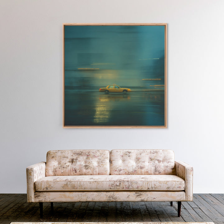 Taxi Cab Motion Blur Canvas Print, Urban Art, Wall Art, Living Room Decor, Fine Art, Urban, Digital Print, Printable Art, URB-1x1-99