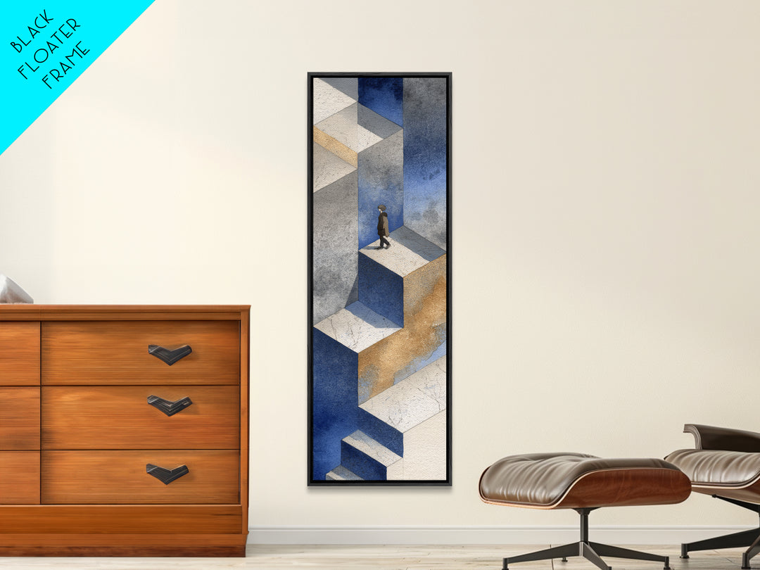 Skateboarder Crossing a Concrete Plaza Canvas Print, Urban Art, Art Deco, Living Room Decor, Fine Art, Urban, Book Shelf Decor, URB-1x3-43