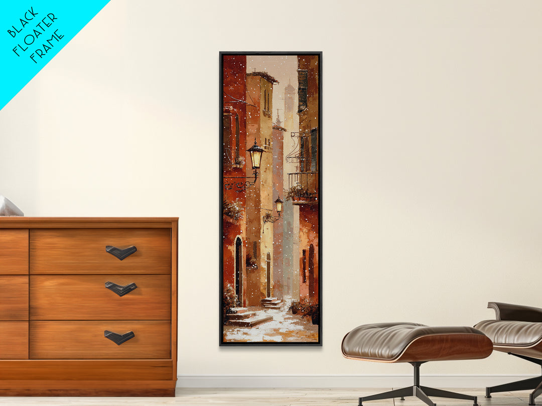 Streetlamp and Falling Snow Canvas Print, Urban Art, Printable Wall Art, Living Room Decor, Fine Art, Urban, Modern Art, URB-1x3-73