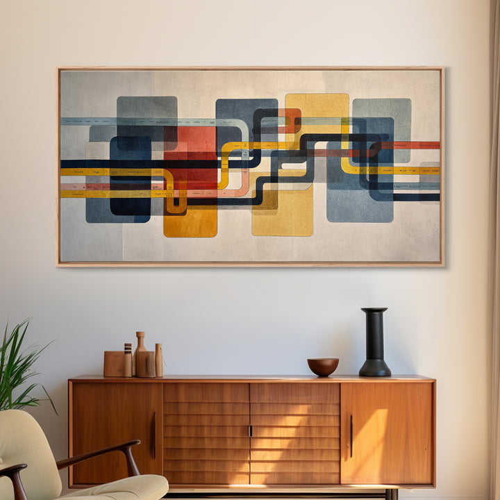 Abstract Subway Map Lines Without Labels Canvas Print, Urban Art, Wall Decor, Living Room Decor, Abstract Art, Urban, URB-2x1-48