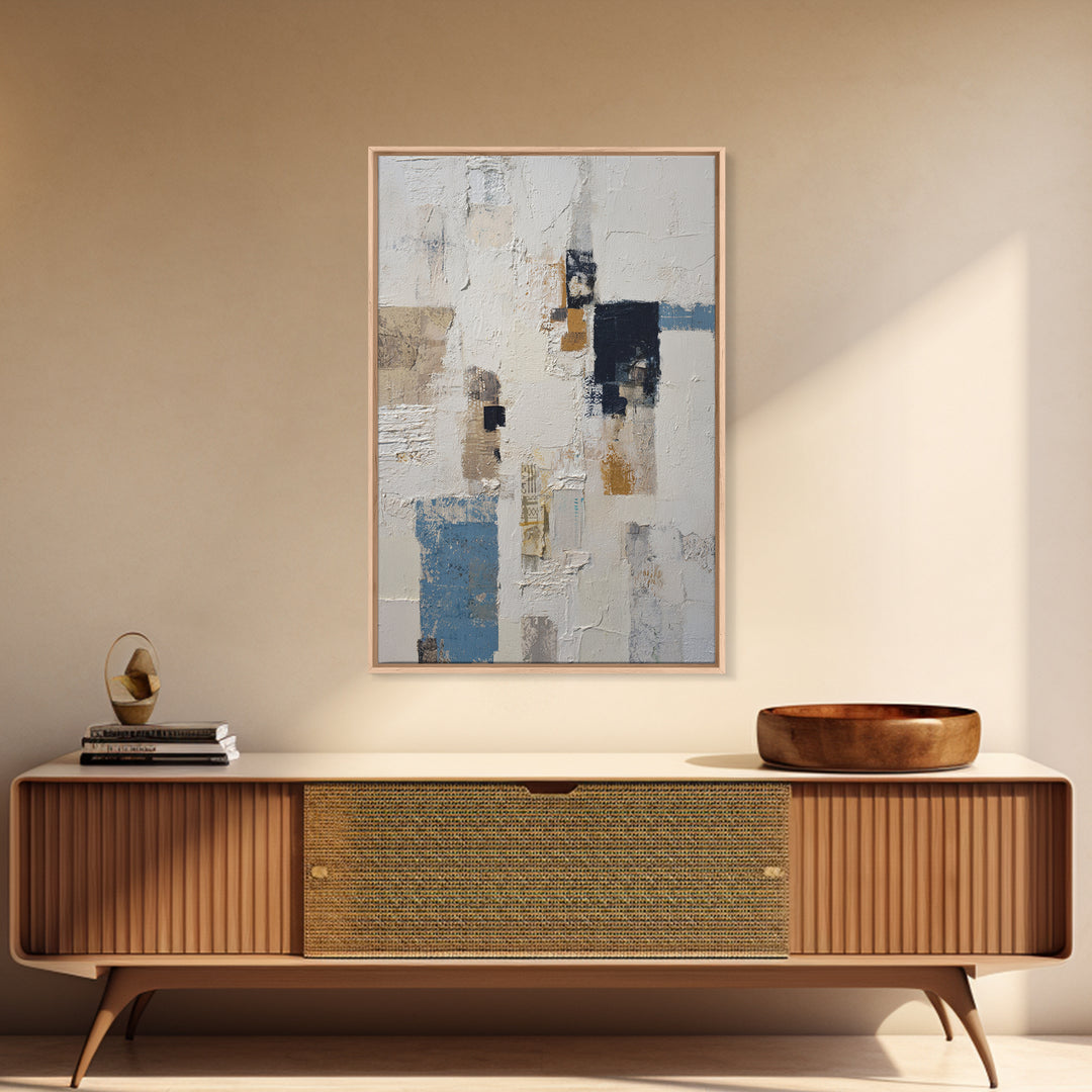 Brick Wall and Window Shadows as Geometry Framed Canvas Print, Urban Art, Wall Decor, Living Room Decor, Fine Art, Urban, URB-2x3-13