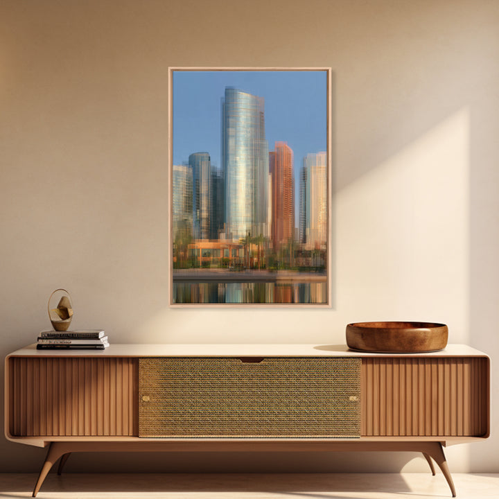 Modern Skyscraper Glass Reflections Canvas Print, Urban Art, Poster, Living Room Decor, Fine Art, Urban, Modern Wall Art, URB-2x3-70