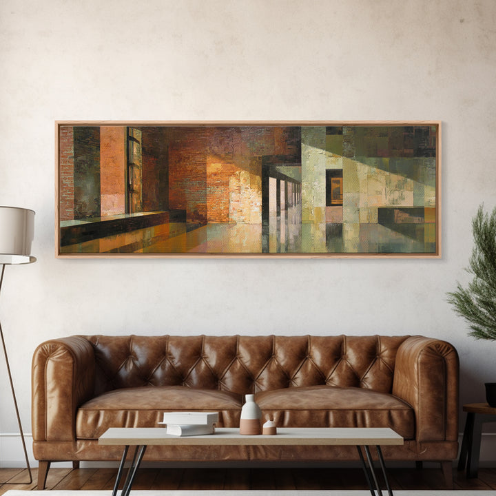 Brick Wall and Window Shadows as Geometry Canvas Print, Urban Art, African American Art, Living Room Decor, Fine Art, Urban, URB-3x1-45