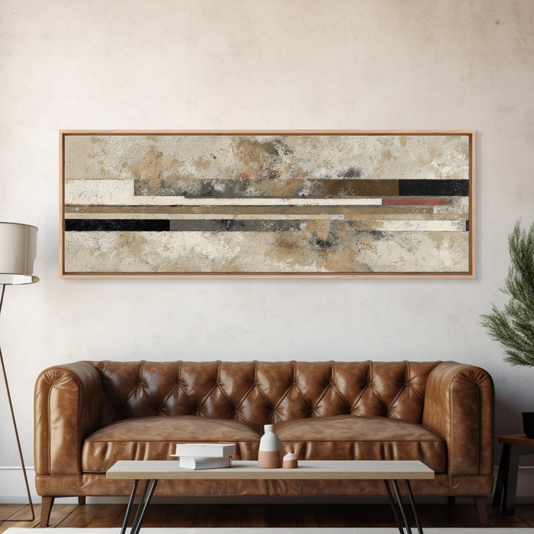 Abstract Subway Map Lines Without Labels Framed Canvas Print, Urban Art, Living Room Decor, Abstract Art, Urban, URB-3x1-68
