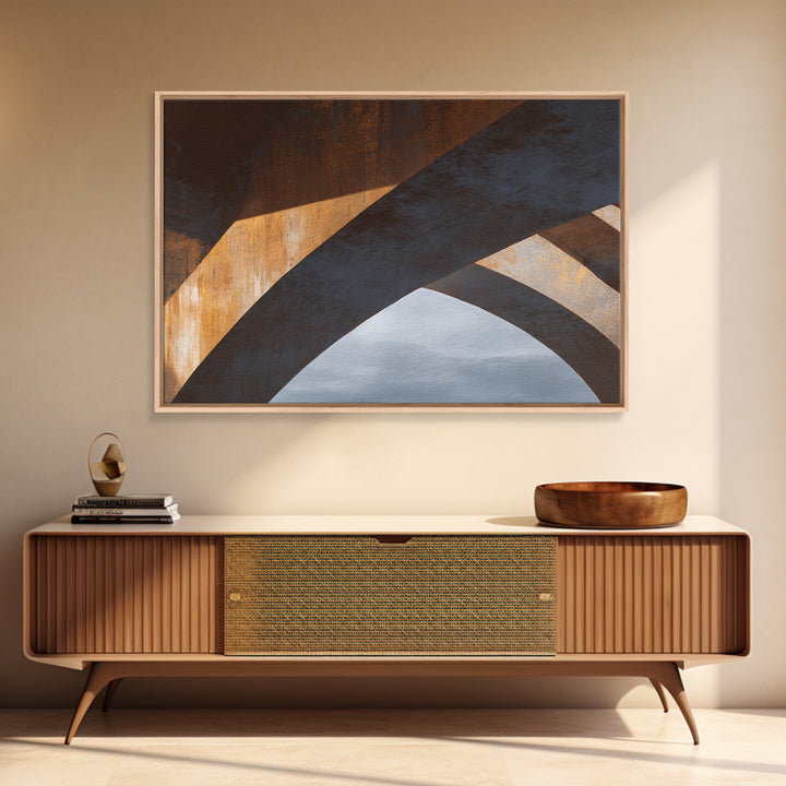 City Bridge Structure Framed Canvas Print, Urban Art, African American Art, Living Room Decor, Fine Art, Urban, Gallery Decor, URB-3x2-86