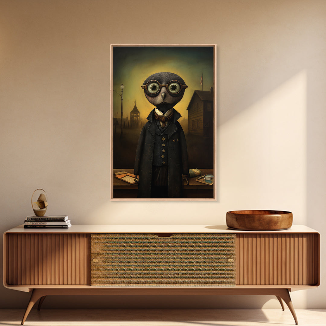 Mole Librarian, Victorian Animal Portrait, Halloween Art, Gothic Whimsy Decor, Anthropomorphic Costume Art
