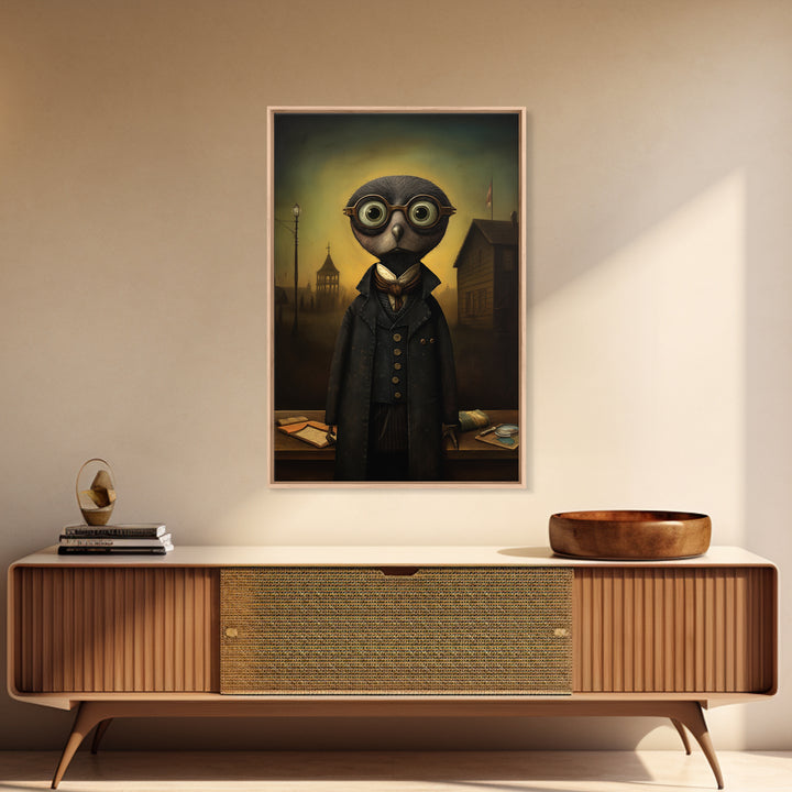 Mole Librarian, Victorian Animal Portrait, Halloween Art, Gothic Whimsy Decor, Anthropomorphic Costume Art