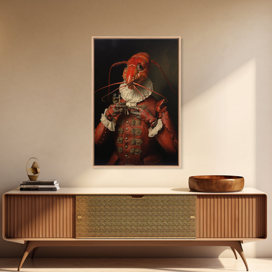 Lobster Earl, Victorian Animal Portrait, Halloween Art, Gothic Whimsy Decor, Anthropomorphic Costume Art