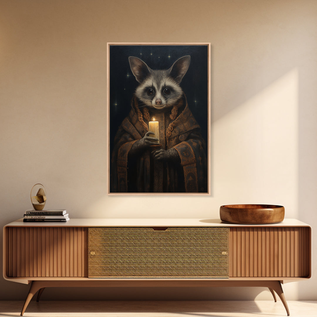 Civet Astrologer, Victorian Animal Portrait, Halloween Art, Gothic Whimsy Decor, Anthropomorphic Costume Art