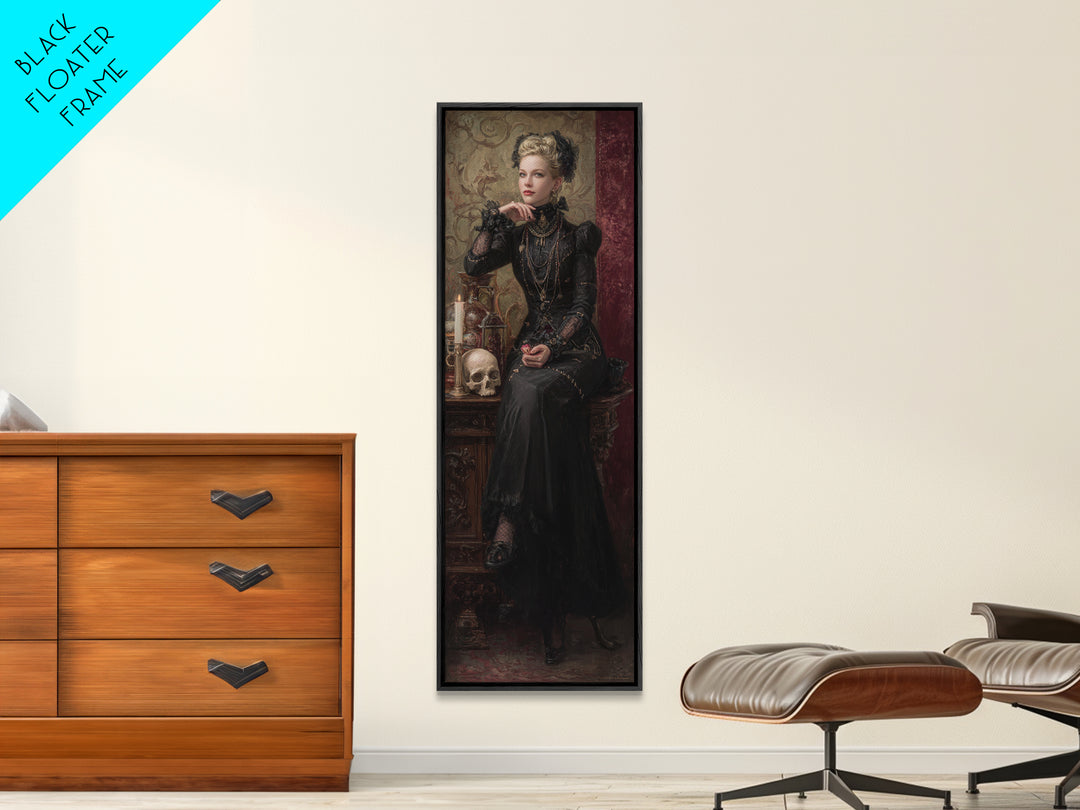 The Stitched Giant, Victorian Horror Portrait, Tall Narrow Wall Art, Canvas Print, Gothic Wall Decor, Halloween Portrait Art