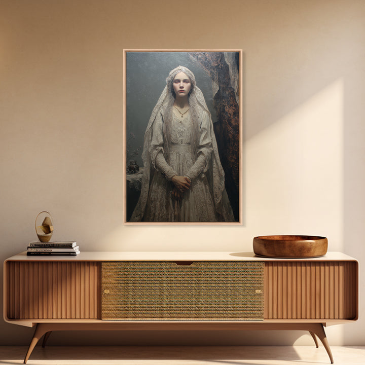 The Banshee Singer, Macabre Victorian Decor, Vertical Wall Art, Framed Canvas Print, Gothic Wall Decor, Halloween Portrait Art