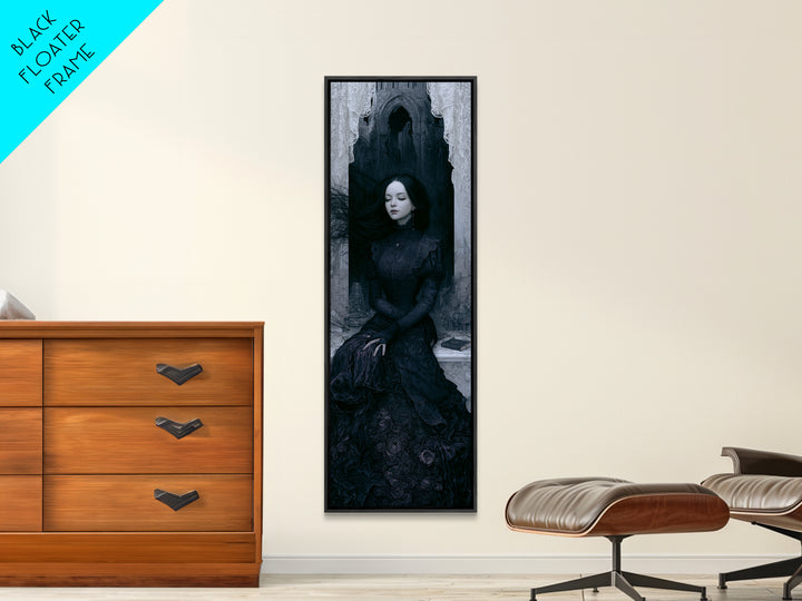 The Banshee Singer, Victorian Gothic Art, Tall Narrow Wall Art, Canvas Print, Gothic Wall Decor, Halloween Portrait Art, Macabre Wall Art