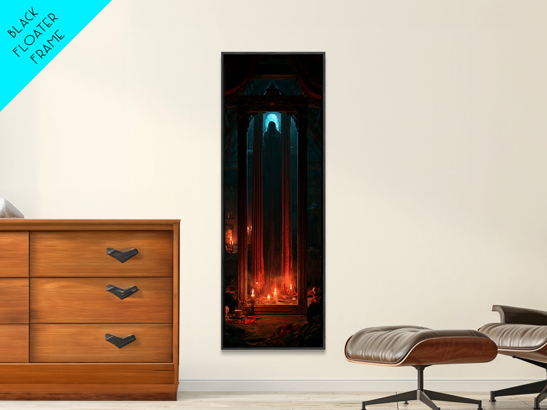 The Attic Whisperer, Antique Gothic Portrait, Tall Narrow Wall Art, Canvas Print, Gothic Wall Decor, Halloween Portrait Art